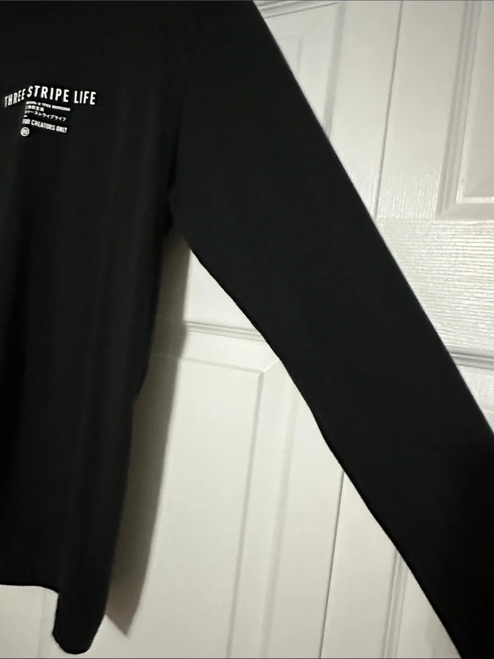 adidas Black Long Sleeve Tee with White Script